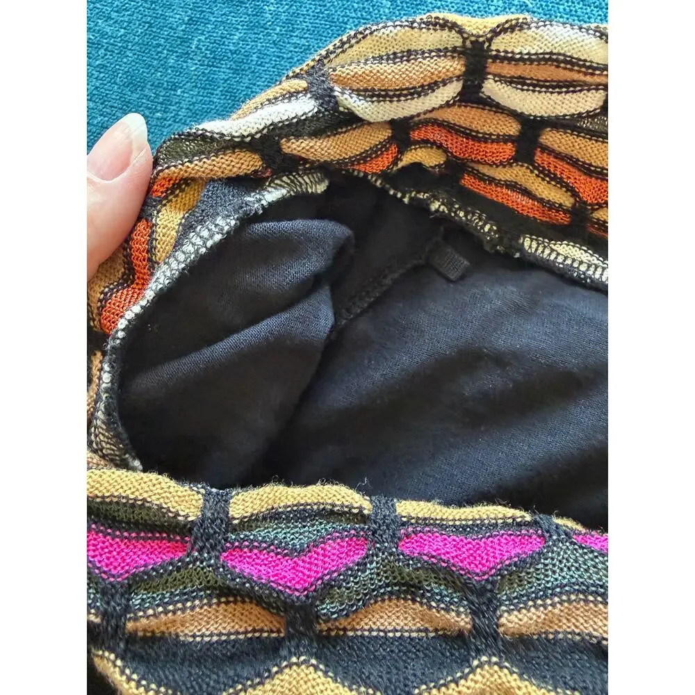 M Missoni Womens Size Medium Black Multicolor Cowl Neck Long Sleeve Top - Picture 7 of 8